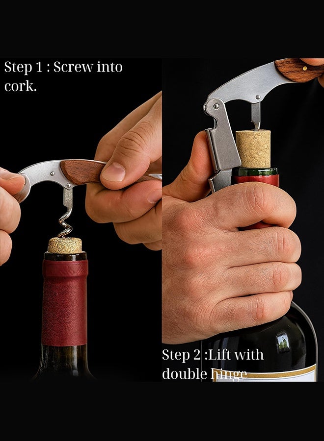 سويت لايف مفتاح فلين يدوي مزود بقاطع رقائق معدنية وفتاحة زجاجات، مناسب للاستخدام المنزلي وللعاملين في مجال تقديم المشروبات - Image 4